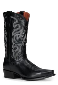 Men's Rustic Bone Fish Leather Boots With Red Shaft- Square Toe, Red  Square Toe Cowboy Boots