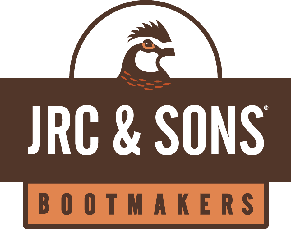 A vintage-style, weathered emblem featuring the company name JRC & Sons Bootmakers in bold, rustic letters, reminiscent of a traditional western ranch branding symbol.