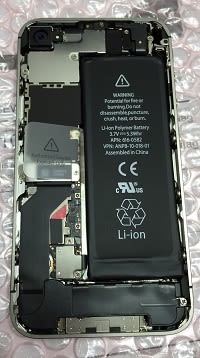 iPhone 4s met rood gekleurde vochtindicator