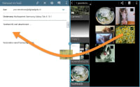 Screenshot van Samsung Galaxy Tab 4 10.1 met multiwindow weergave