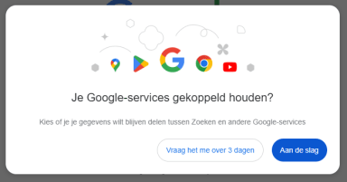 Google gekoppeld houden pop-up