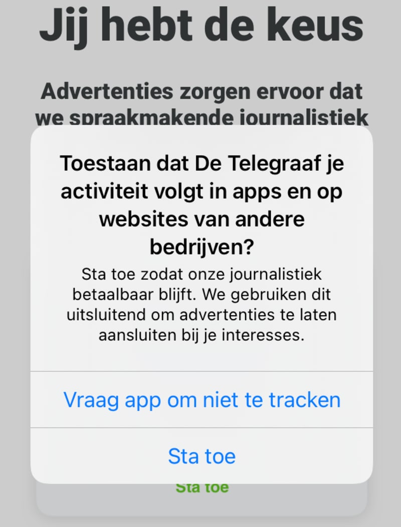 Telegraaf tracking crop