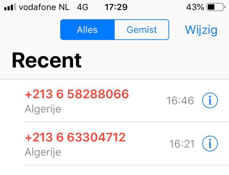 Telefoontjes uit Algerije