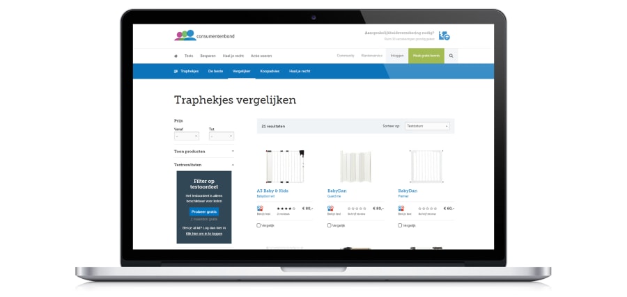 Vergelijker-traphekjes