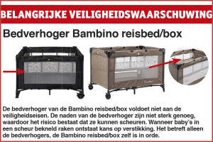 veiligheid waarschuwing bambino bedverhoger