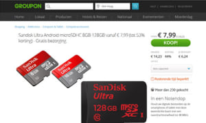 Scan Grouponaanbieding SanDisk