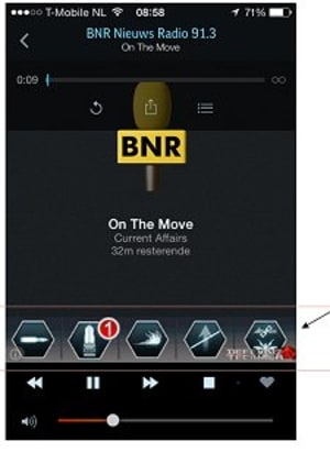 Gratis apps als TuneIn Radio tonen soms 'foute' banners. 