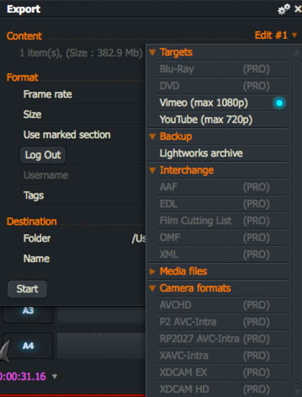 Lightworks-bestandsformaten-gratis-versie