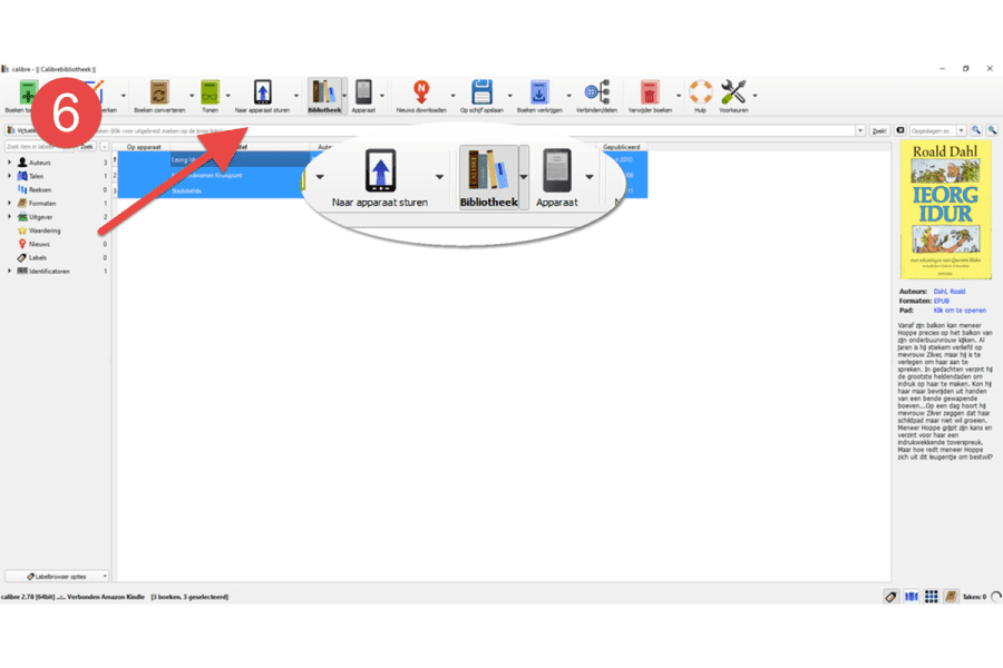 epub naar kindle stap6