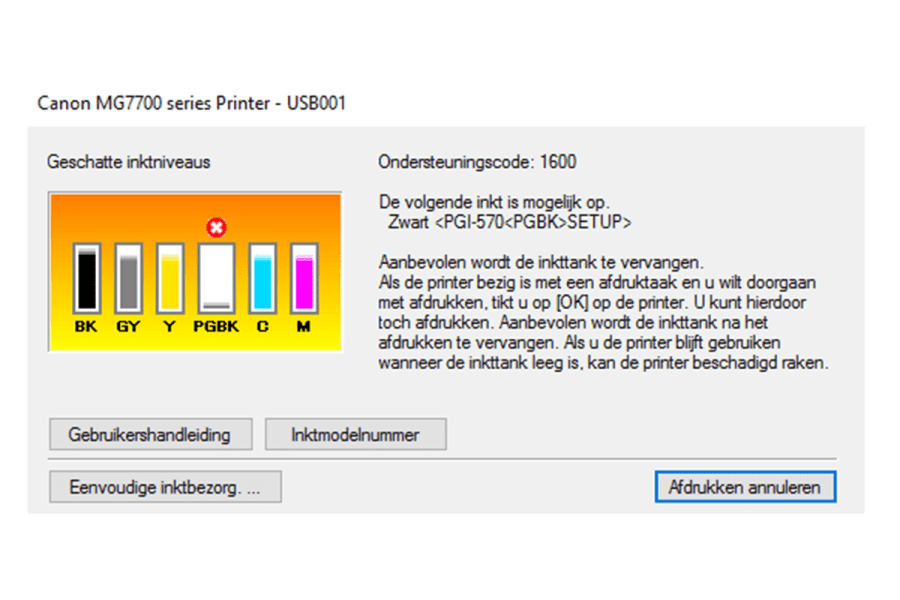printer Melding Canon