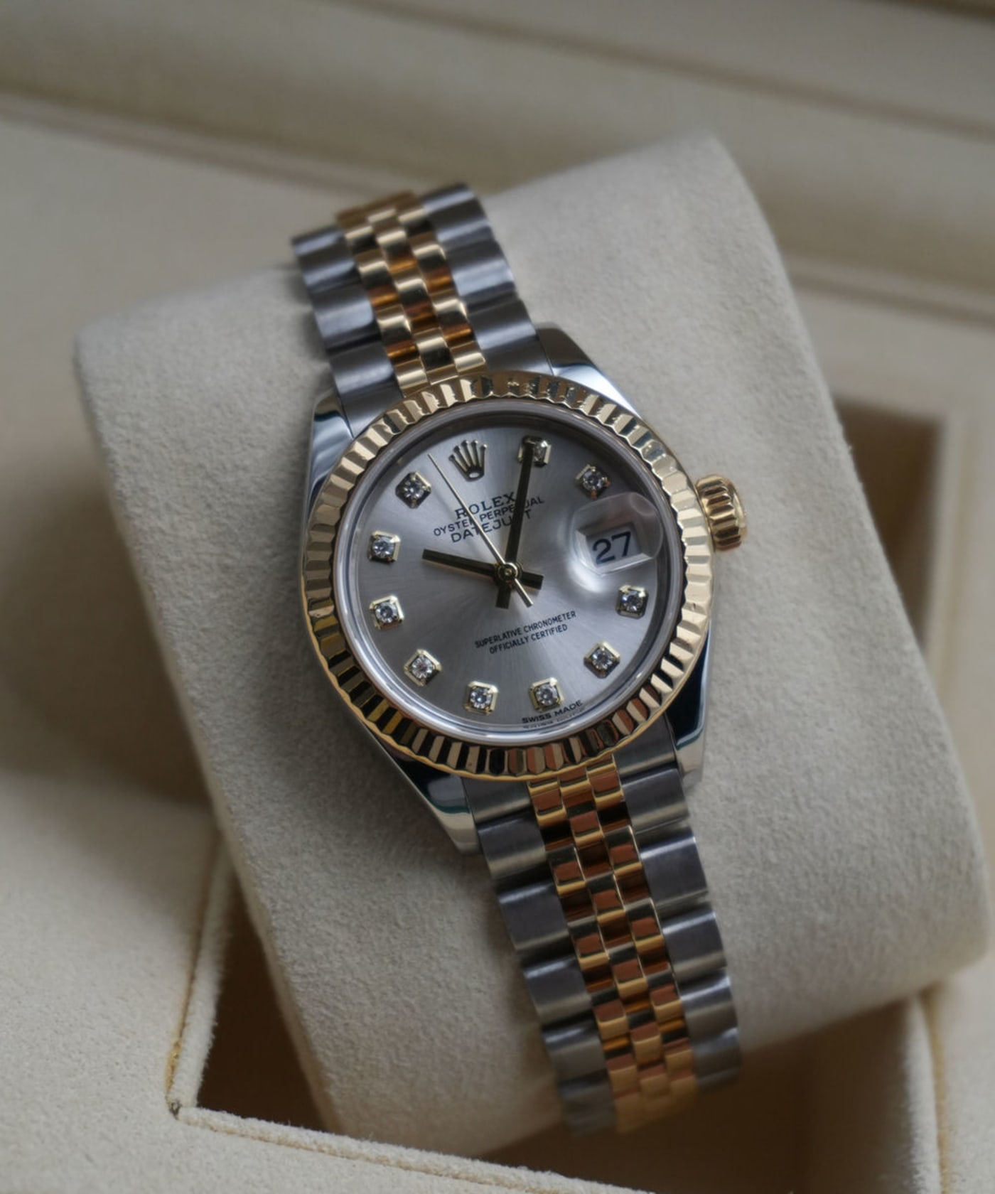 ROLEX Datejust 28mm Steel & Yellow Gold Diamond Dial