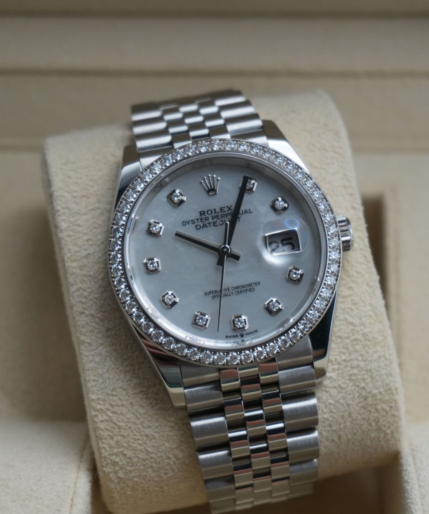 ROLEX Datejust 36 MOP Diamond Dial & Factory Diamond Set Bezel