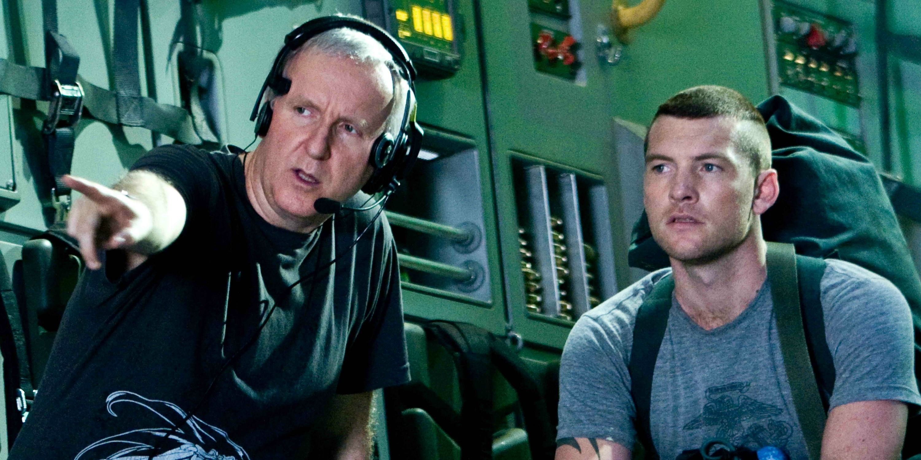 James Cameron and Sam Worthington