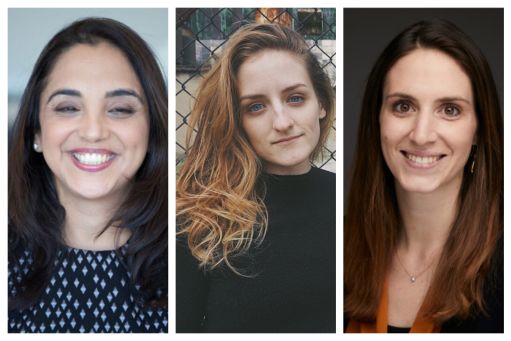 A composite photo of headshots of Sheena Iyengar, Sandra Matz, and Erica Bailey