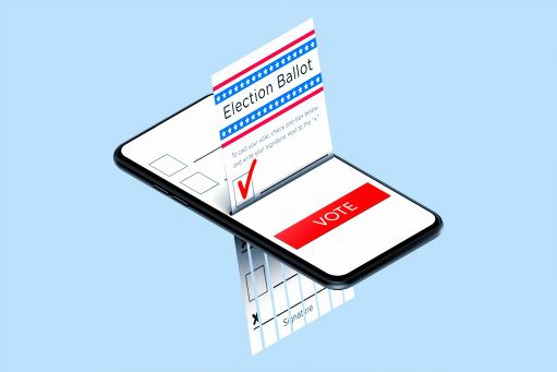 Voting ballot put through smartphone