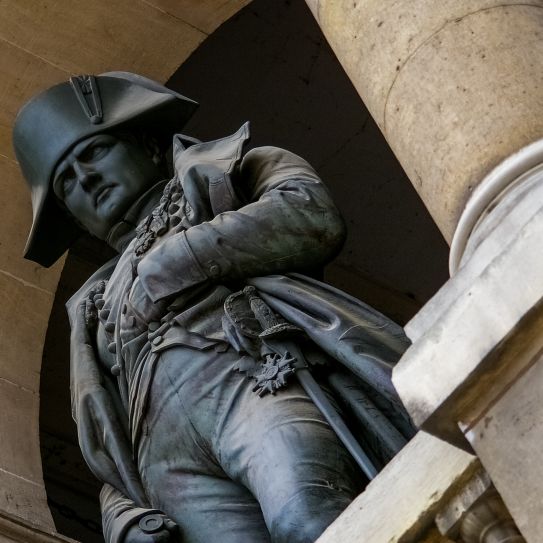 A statue of Napoleon Bonaparte, who was at the height of his success in 1810.