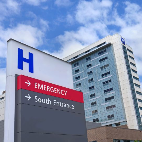 hospital sign south entrance