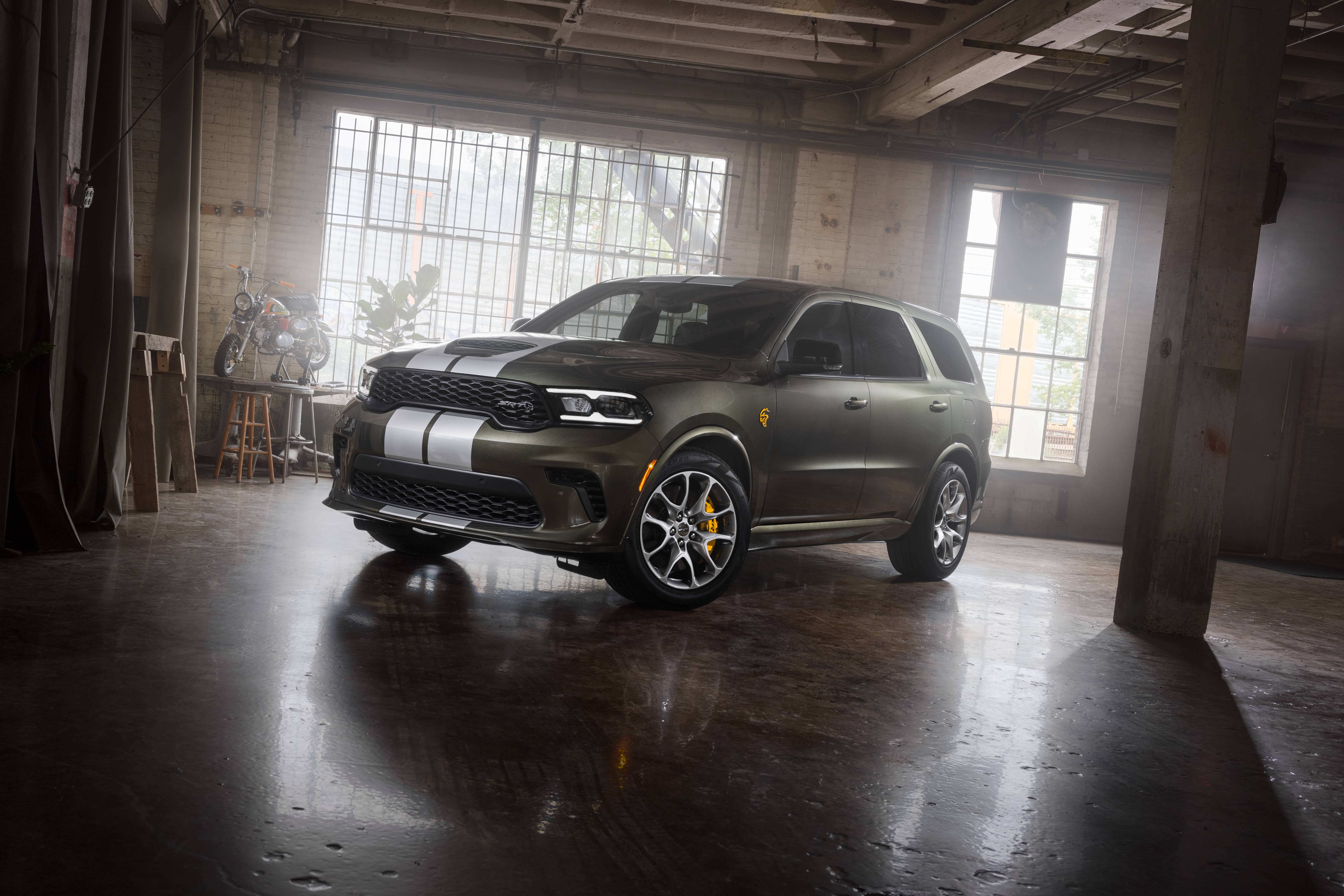Dark green dodge durango
