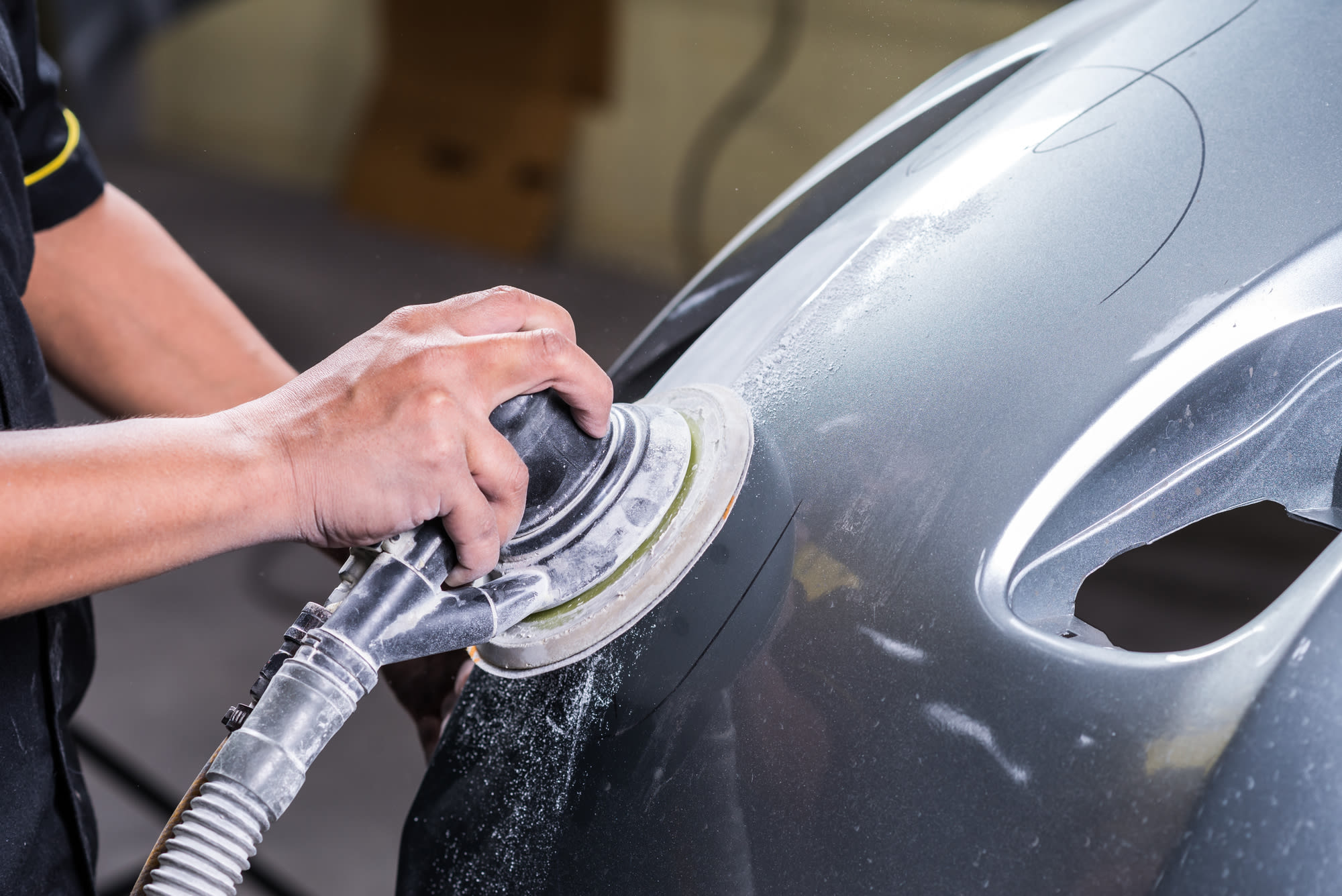 buffing out damage in car