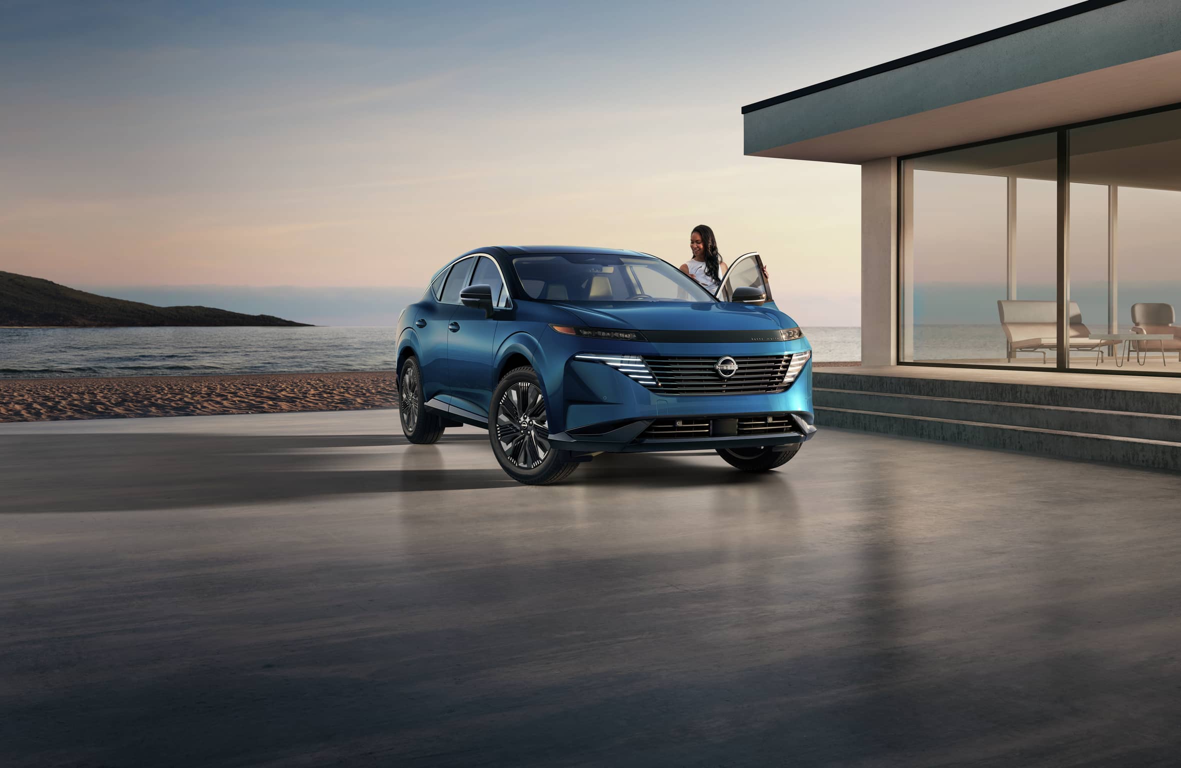 Blue 2026 Nissan Murano parked outside