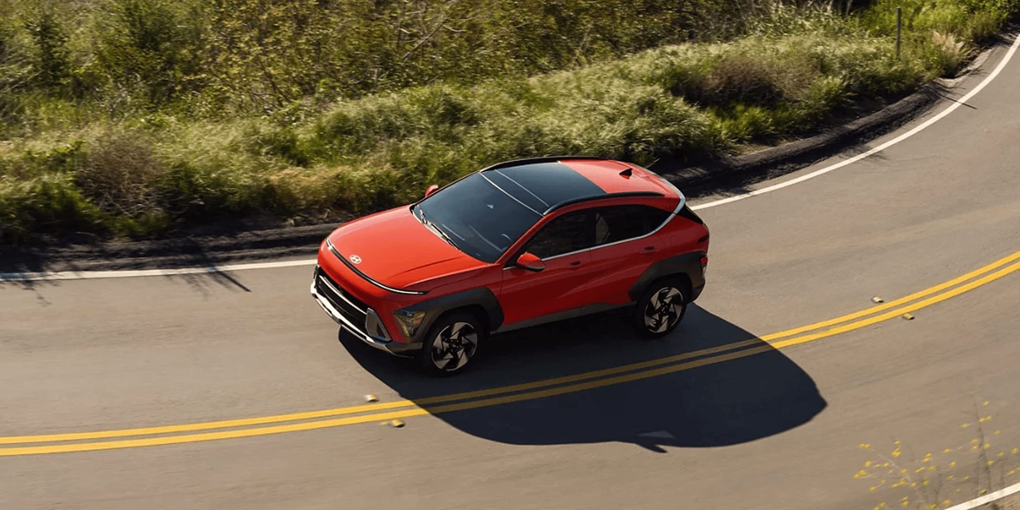 red hyundai kona