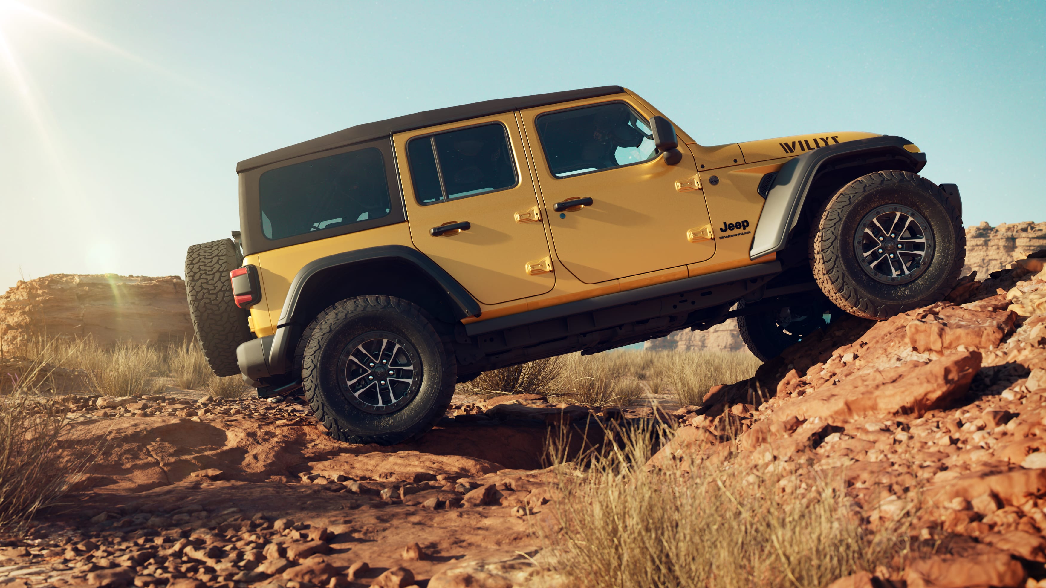 jeep wrangler on rocks