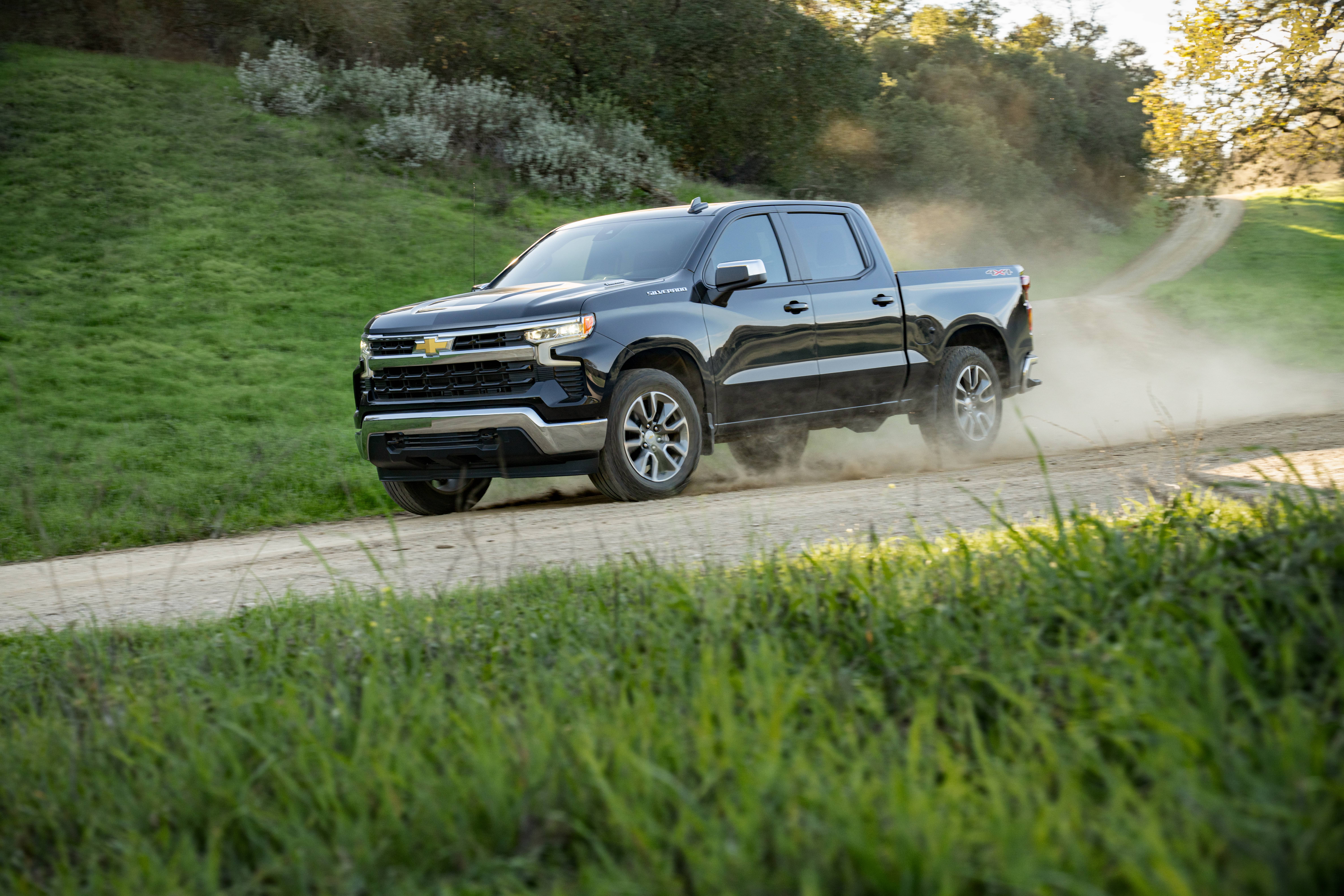 Silverado driving on road