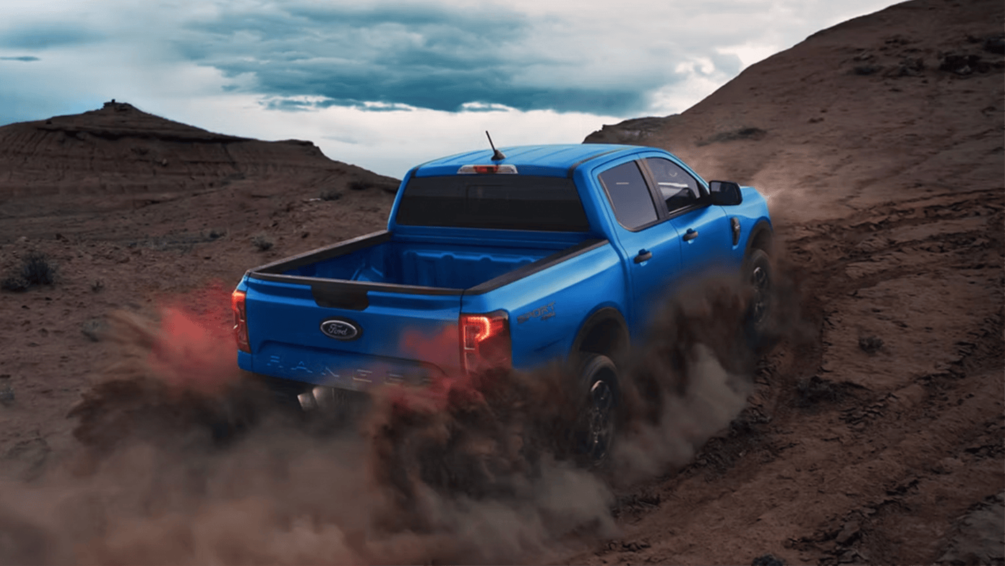 2026 Ford Ranger driving in the desert