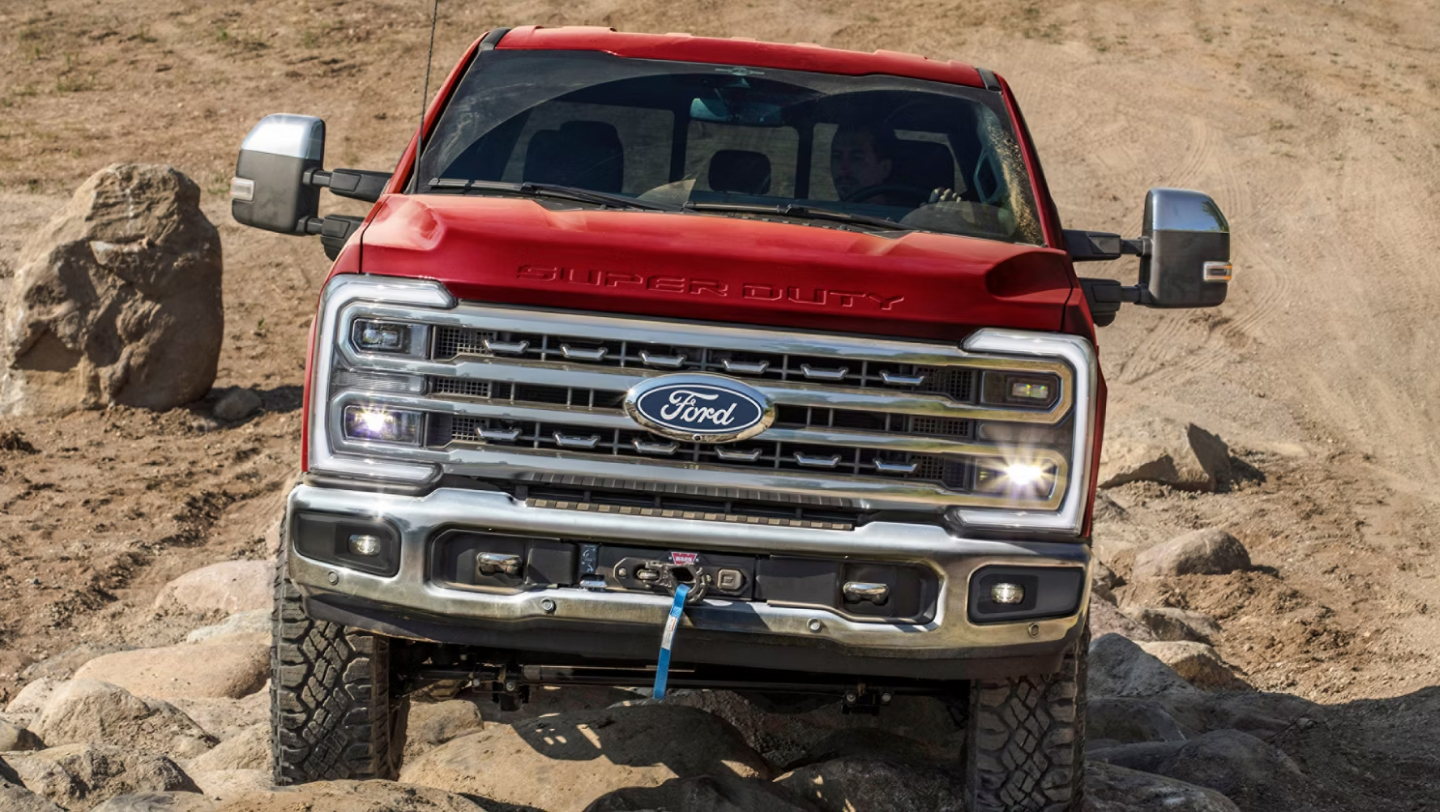 2027 ford f-250 parked on rocks