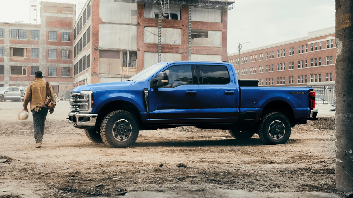 Ford F-350 parked at a construction site