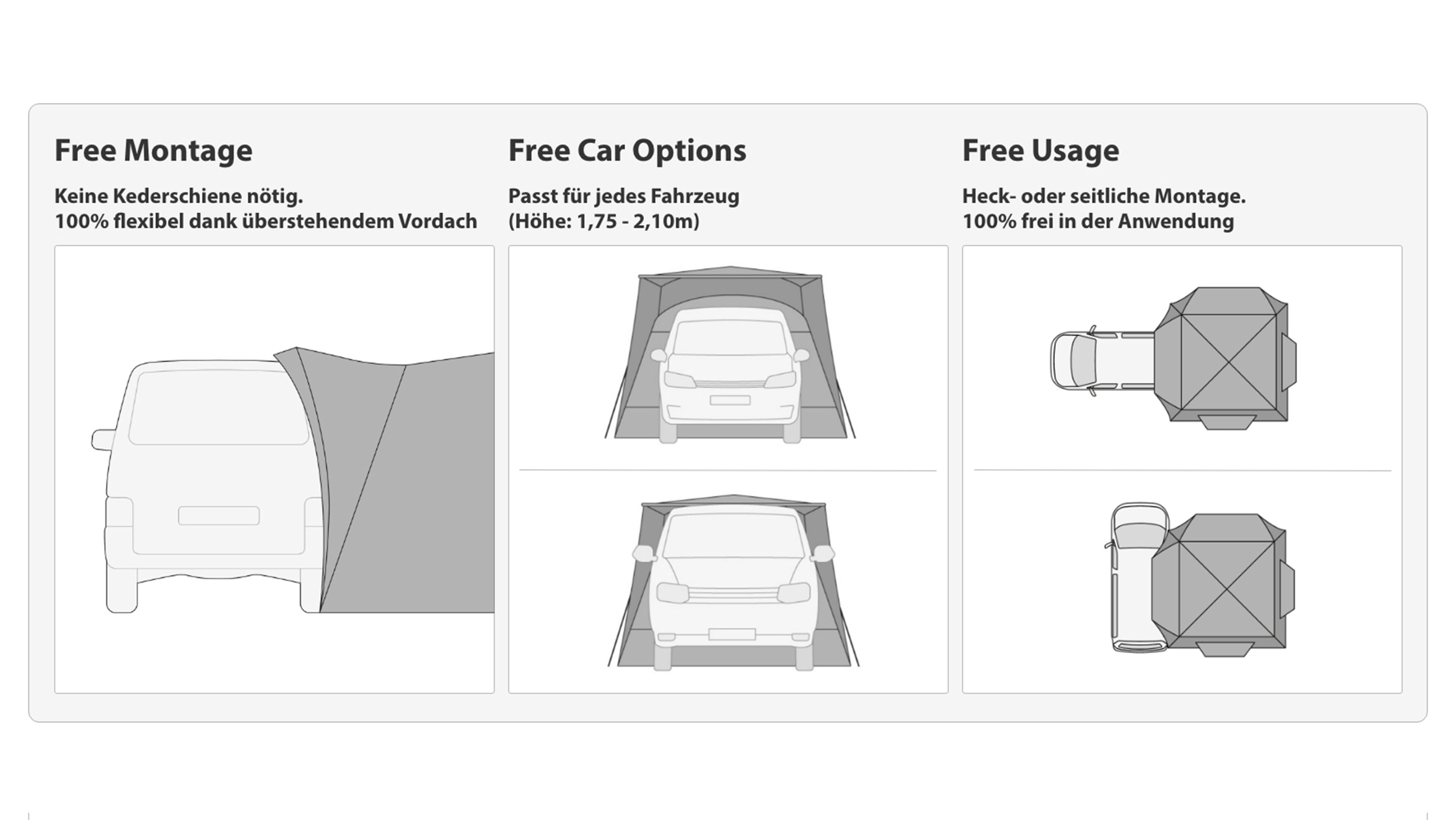 qeedo Quick Motor Free Busvorzelt freistehend