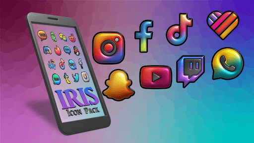 Iris Dark - 3D App Icons screenshot 2