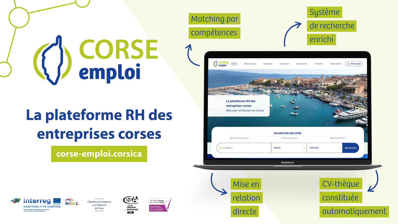 Cover -Corse Emploi, la plateforme RH innovante dédiée au recrutement et à la formation en Corse