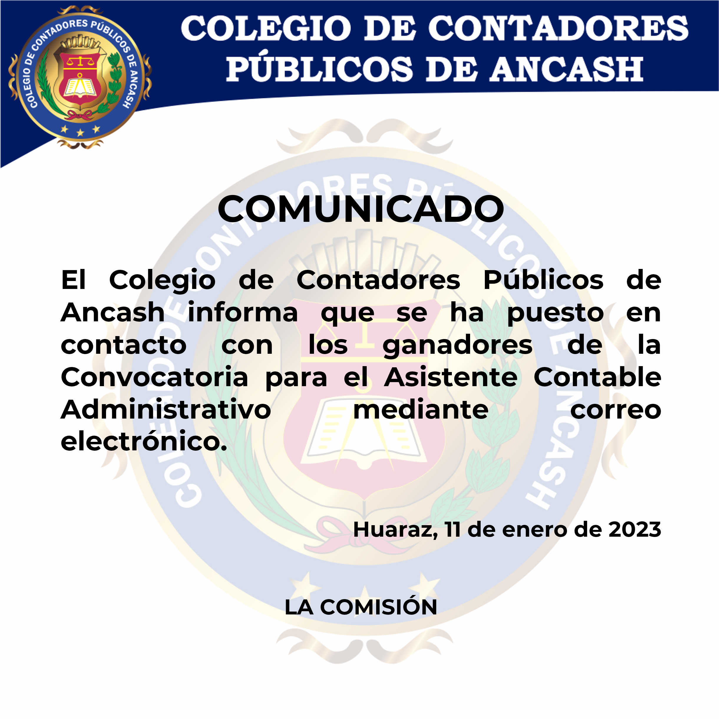 Comunicado 11 de enero de 2023