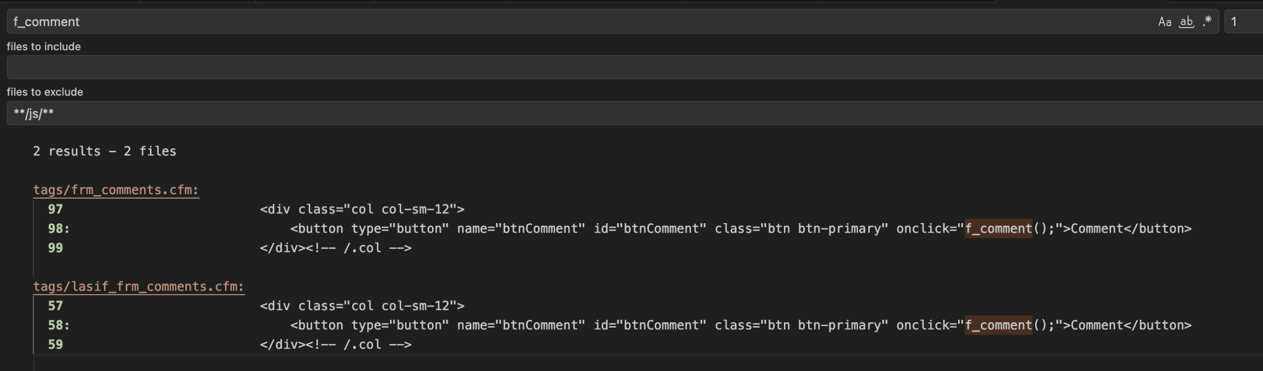 VScode Search Replace Context