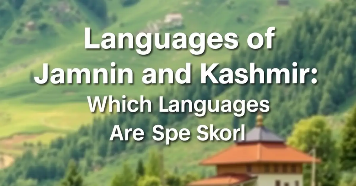 Languages of Jammu and Kashmir Languages spoken in Jammu and Kashmir