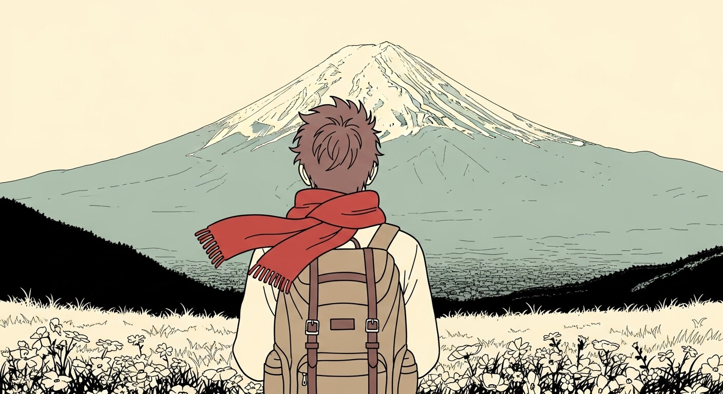 A solo traveler admiring Mount Fuji in Japan