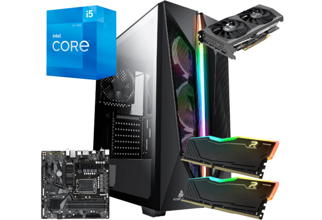 Torre Core i5 12400 F Geforce RTX 3060 12GB + Ram DDR4 RGB 16GB @3200 M.2 1Tb Computador Gamer Colombia