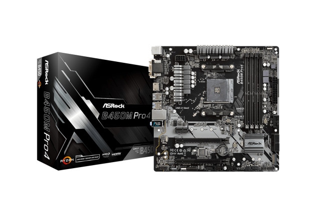Board Asrock B450M Pro4 socekt AMD AM4 DDR4 para Ryzen mATX Computador Gamer Colombia