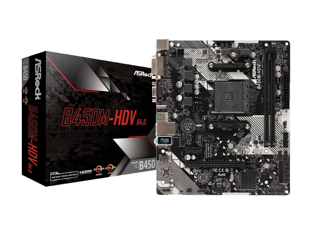 Board Asrock B450m Hdv R4 0 Para Amd Ryzen Am4 Ddr4 Matx Computadores Gamer
