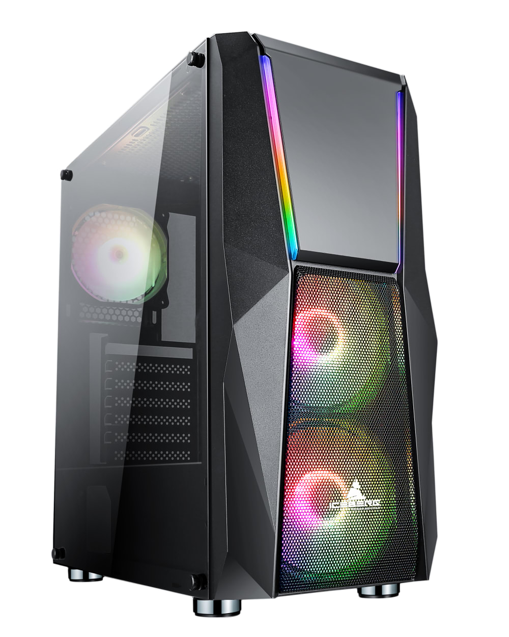 Gabinete Pc Gamer Chasis Caja Atx Vidrio Ventiladores Filtro