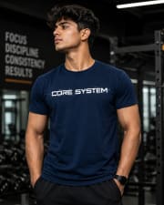 Navy Blue Supima Cotton UNISEX Half Sleeve Premium T-Shirt thumbnail 3