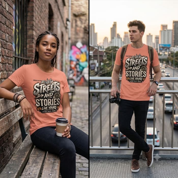 Sunset Orange Half Sleeve Premium Cotton T-Shirt product image