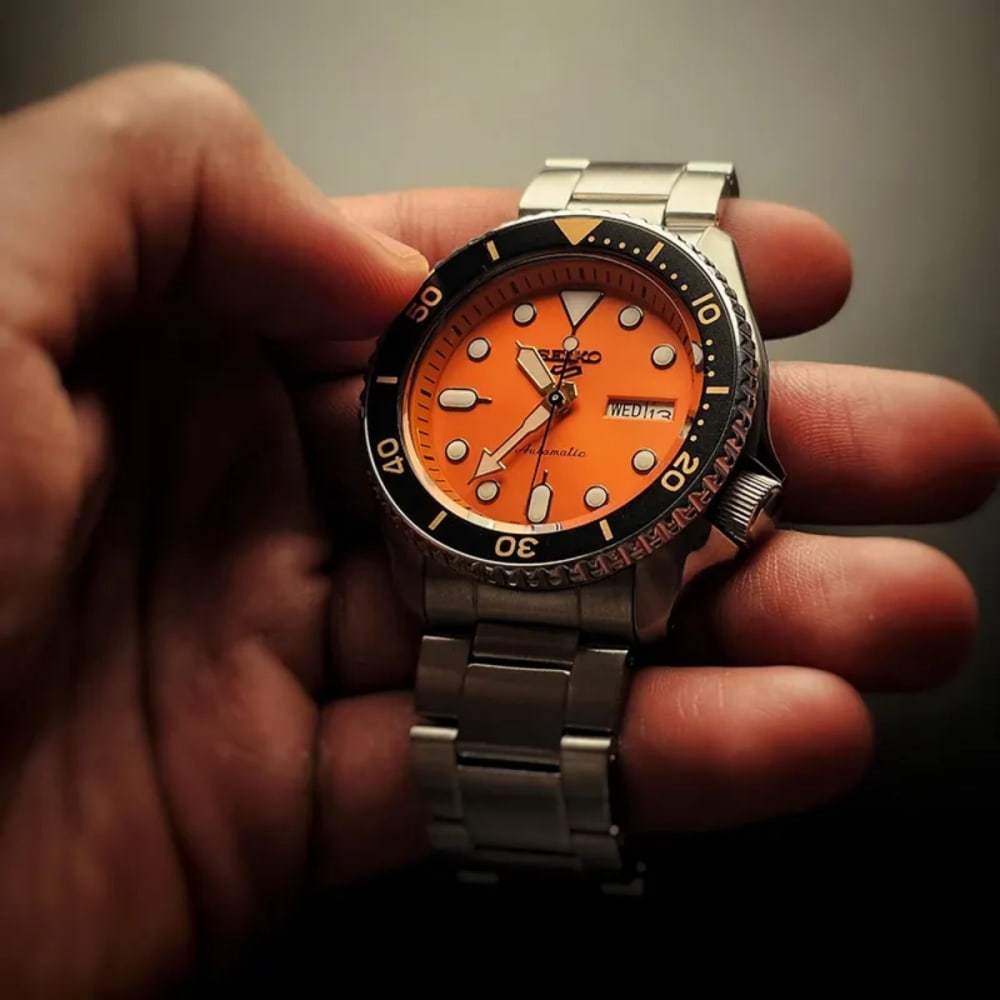Seiko 5 Sports Orange sunray Automatic Mens Watch SRPD59K1 Photo 7 - Original SEIKO Watch - Watch 24 BD