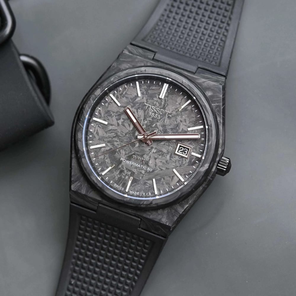 Tissot PRX Powermatic 80 Carbon 40.5mm Men's Watch T137.907.97.201.00 Photo 7 | Watch 24 BD Tissot PRX Powermatic 80 Carbon 40.5mm Men's Watch T137.907.97.201.00 Photo 7 - Original TISSOT Watch - Watch 24 BD