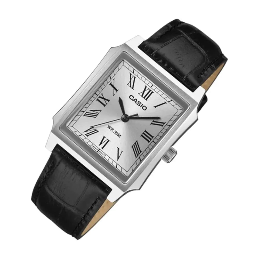 Casio Enticer Men's Silver Dial Leather Watch MTP-B190L-7BVDF Photo 6 | Watch 24 BD Casio Enticer Men's Silver Dial Leather Watch MTP-B190L-7BVDF Photo 6 - Original Casio Watch - Watch 24 BD