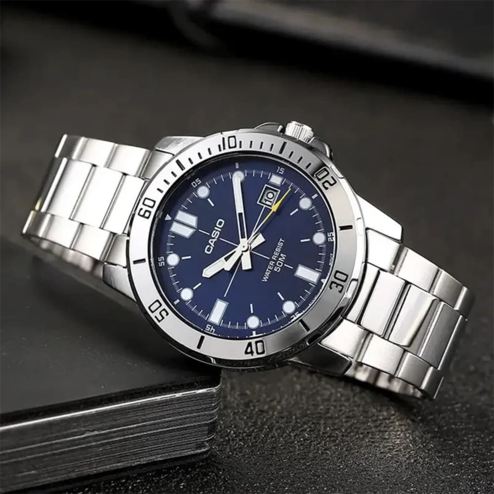 Casio Enticer Blue Dial Men's Watch MTP-VD01D-2EV Photo 5 | Watch 24 BD Casio Enticer Blue Dial Men's Watch MTP-VD01D-2EV Photo 5 - Original Casio Watch - Watch 24 BD