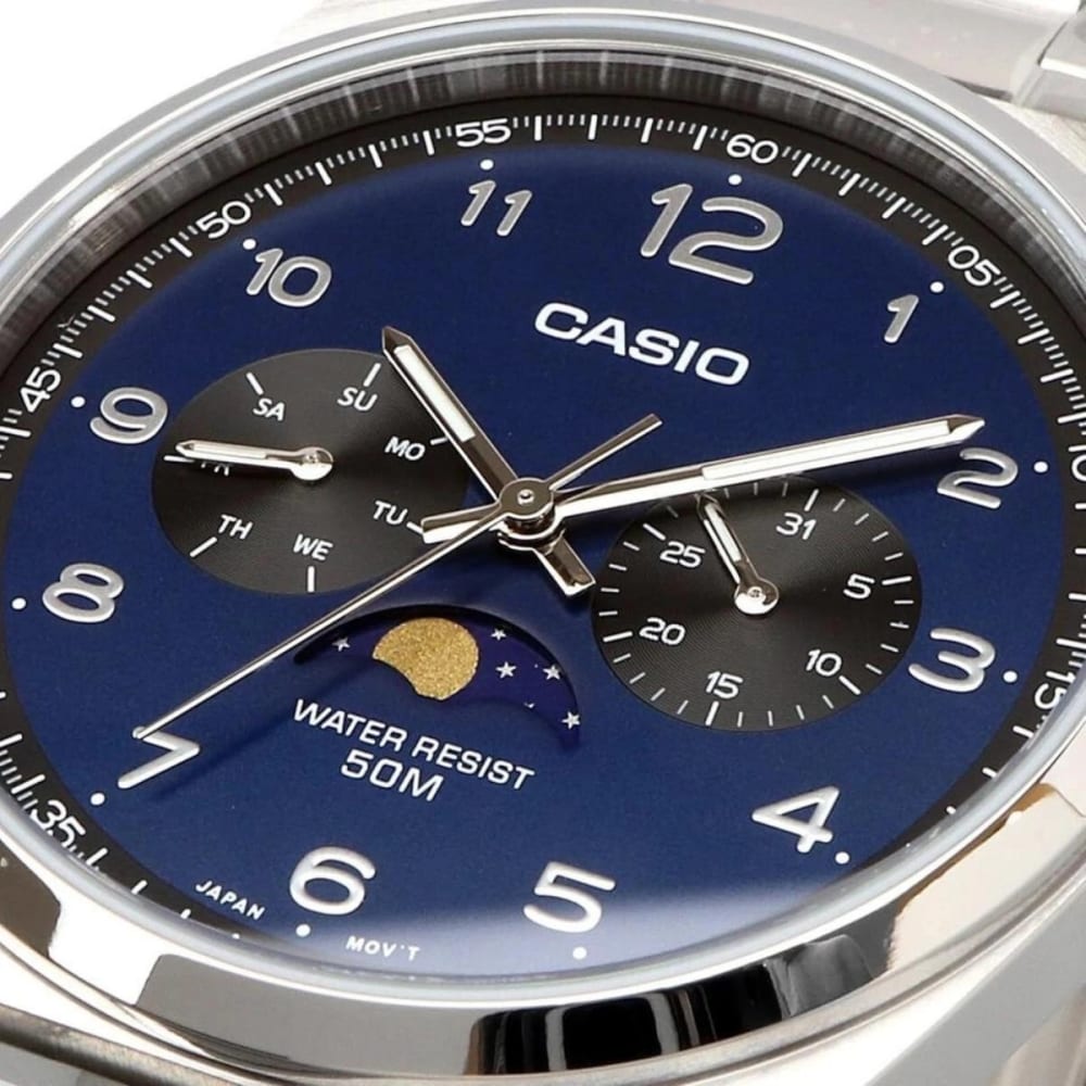 Casio Moon Phase Blue Dial Watch MTP-M300D-2AV Photo 6 | Watch 24 BD Casio Moon Phase Blue Dial Watch MTP-M300D-2AV Photo 6 - Original Casio Watch - Watch 24 BD