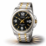 Casio Enticer Men's Two-Tone Black Dial Watch MTP-1314SG-1AV - 100% Original Casio Watch Price in Bangladesh - Watch 24 BD