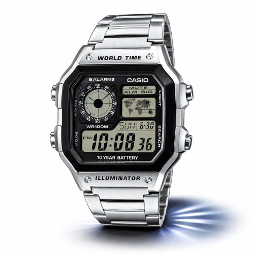 Casio Youth Digital Black Dial World Time Men's Watch- AE-1200WHD-1AVDF | Authentic Casio Watch BD Casio Youth Digital Black Dial World Time Men's Watch- AE-1200WHD-1AVDF - 100% Original Casio Watch in Bangladesh - Watch 24 BD